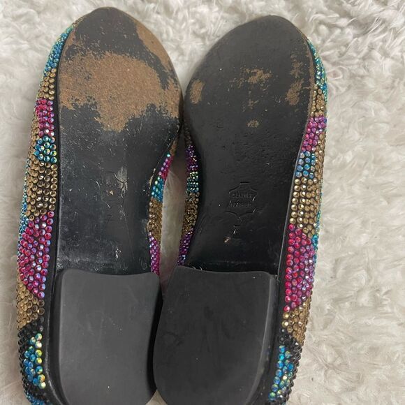 Steve Madden synthetic Multi color Rhinestones loafers leather soles SZ7 - Picture 9 of 11